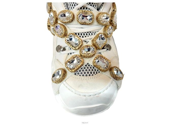Gucci Sneakers Flash Track Crystal Bianco - vista 8