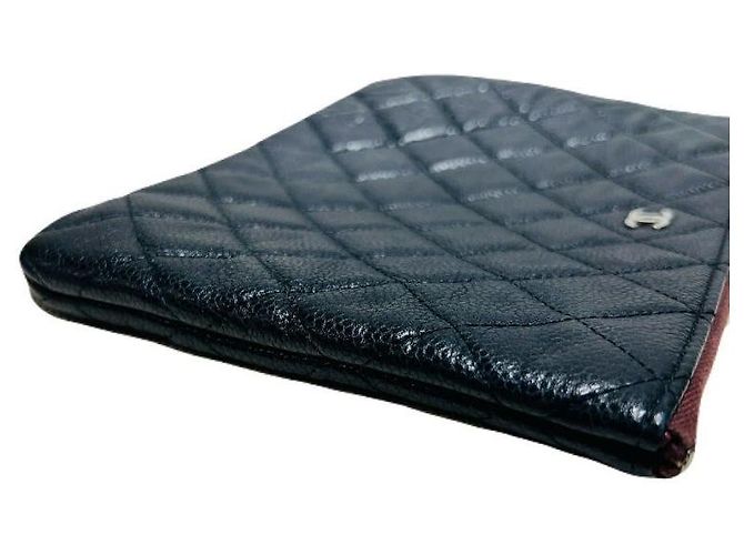 Chanel Caviar Skin Black Classic Silver Clutch Größe Small Schwarz - Ansicht 4