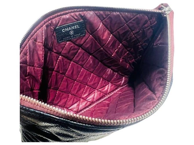 Chanel Caviar Skin Black Classic Silver Clutch Größe Small Schwarz - Ansicht 6