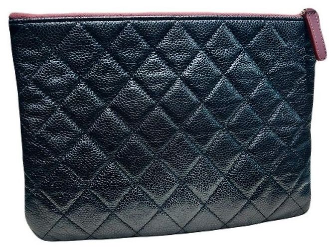 Chanel Caviar Skin Black Classic Silver Clutch Größe Small Schwarz - Ansicht 8