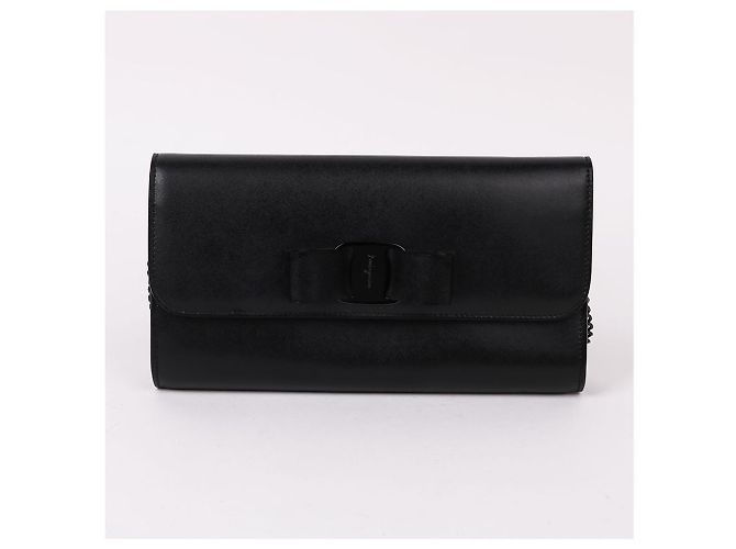 Salvatore Ferragamo Borsa a tracolla Black Bow Ribbon Chain Crossbody Bag Nero - vista 2