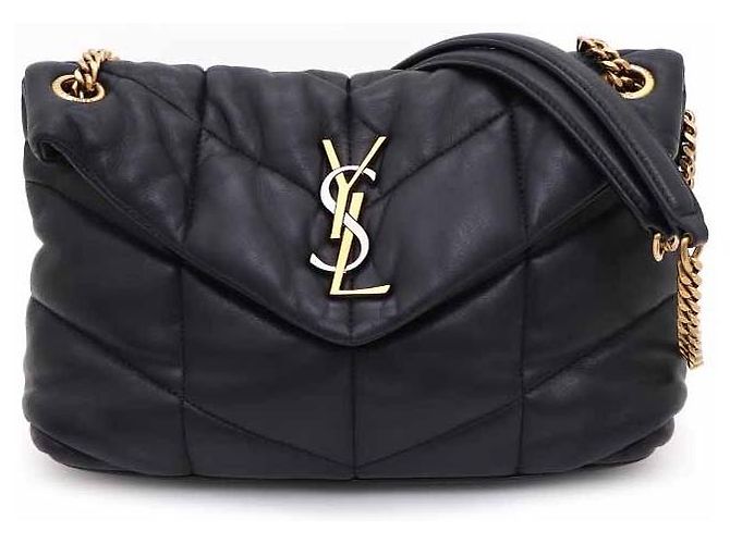 Saint Laurent Piccola borsa a tracolla e a spalla Lulu Puffer in agnello trapuntato con catena Nero - vista 2
