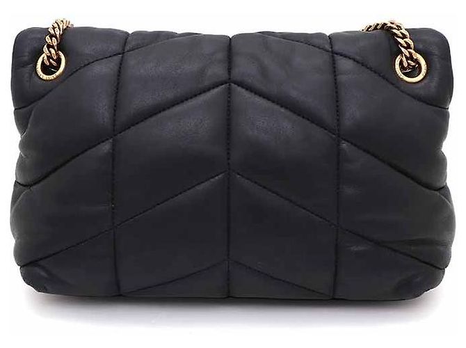 Saint Laurent Piccola borsa a tracolla e a spalla Lulu Puffer in agnello trapuntato con catena Nero - vista 4