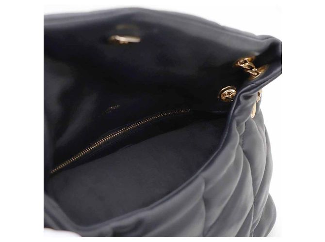 Saint Laurent Piccola borsa a tracolla e a spalla Lulu Puffer in agnello trapuntato con catena Nero - vista 8