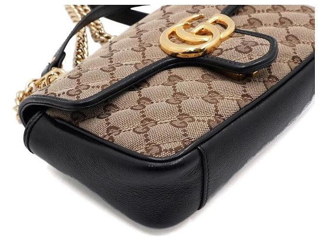 Gucci Mini Borsa a Spalla e Borsa a Tracolla in Tela con Catena Dorata Multicolore - vista 10