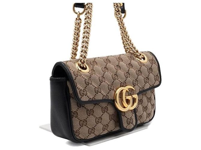 Gucci Mini Borsa a Spalla e Borsa a Tracolla in Tela con Catena Dorata Multicolore - vista 4