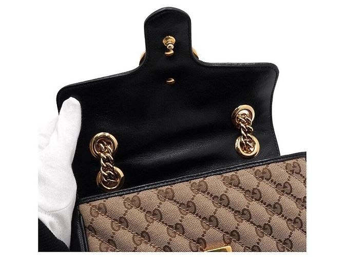 Gucci Mini Borsa a Spalla e Borsa a Tracolla in Tela con Catena Dorata Multicolore - vista 6
