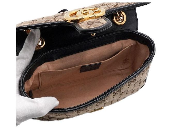 Gucci Mini Borsa a Spalla e Borsa a Tracolla in Tela con Catena Dorata Multicolore - vista 7