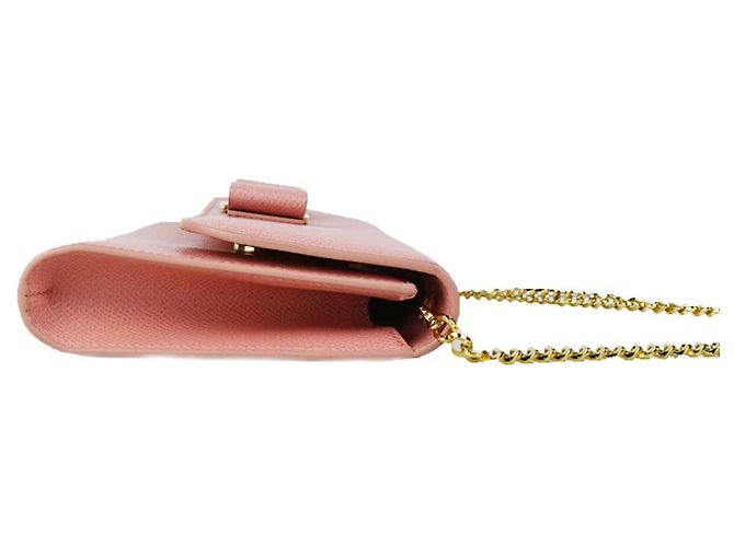 Salvatore Ferragamo Borsa a tracolla con catena e fiocco Rosso - vista 2