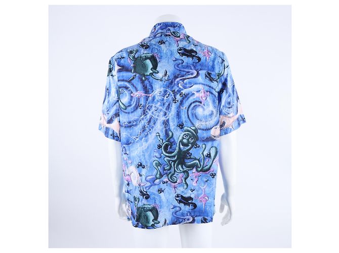 Camicia a maniche corte Dior Homme Blu - vista 3