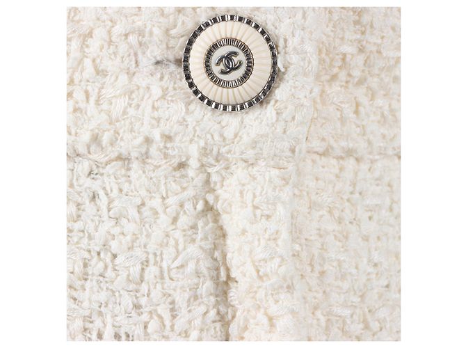 Falda de tweed Chanel Blanco - vista 4