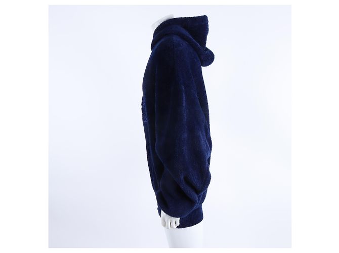 Balenciaga Langarm-Strickkapuzenpullover Blau - Ansicht 2