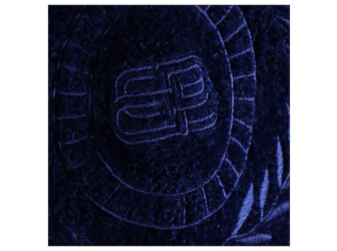 Balenciaga Langarm-Strickkapuzenpullover Blau - Ansicht 4