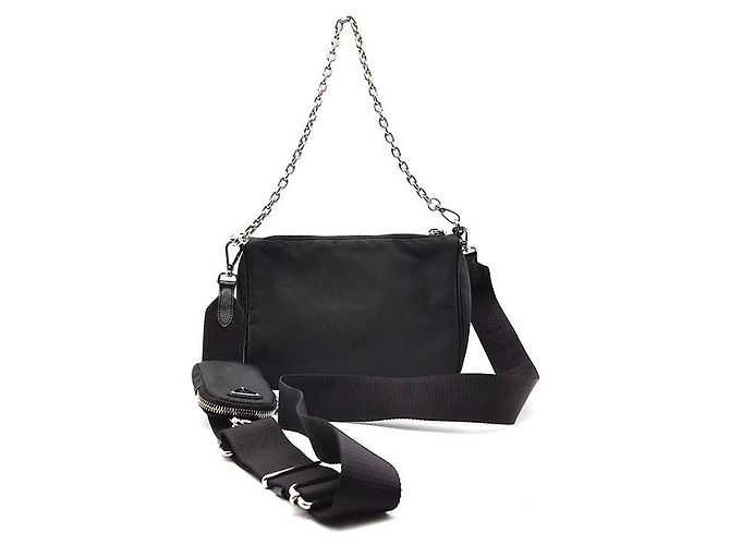 Prada Borsa a tracolla e crossbody in Re-Nylon Tesuto Nero - vista 3