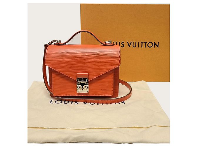 Louis Vuitton Borsa Epi Montsouris Arancione - vista 7