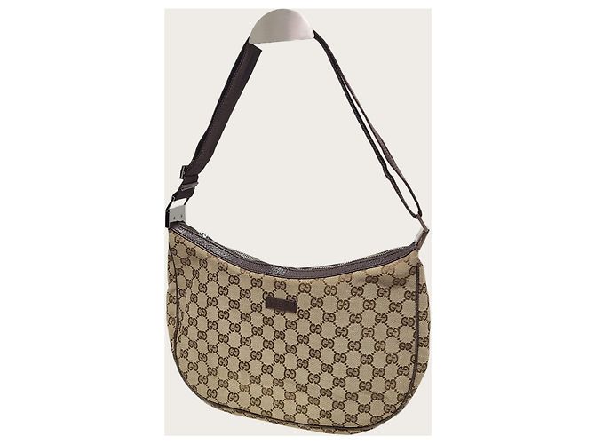 Gucci Borsa a tracolla mezzaluna in tela GG marrone - vista 2