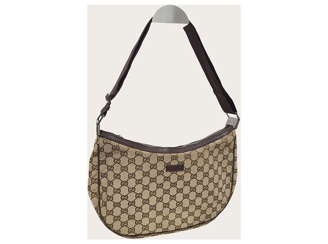 Gucci Borsa a tracolla mezzaluna in tela GG marrone - vista 3