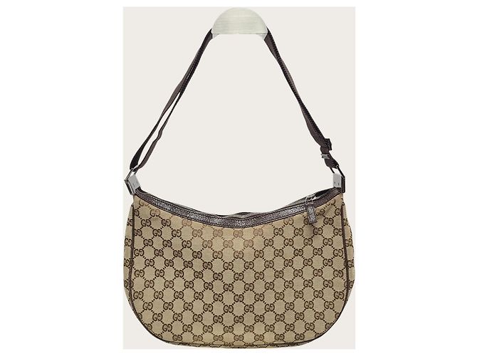 Gucci Borsa a tracolla mezzaluna in tela GG marrone - vista 5