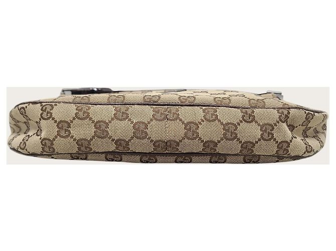 Gucci Borsa a tracolla mezzaluna in tela GG marrone - vista 6
