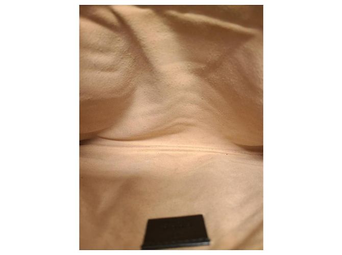 Gucci Clutch Pouch in pelle trapuntata GG Marmont nera Nero - vista 4