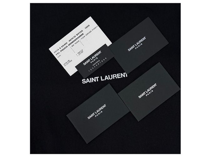 Saint Laurent Clutch Média Matelassê Preta Preto - vista 10