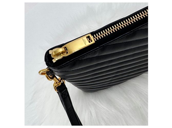 Saint Laurent Clutch Média Matelassê Preta Preto - vista 8