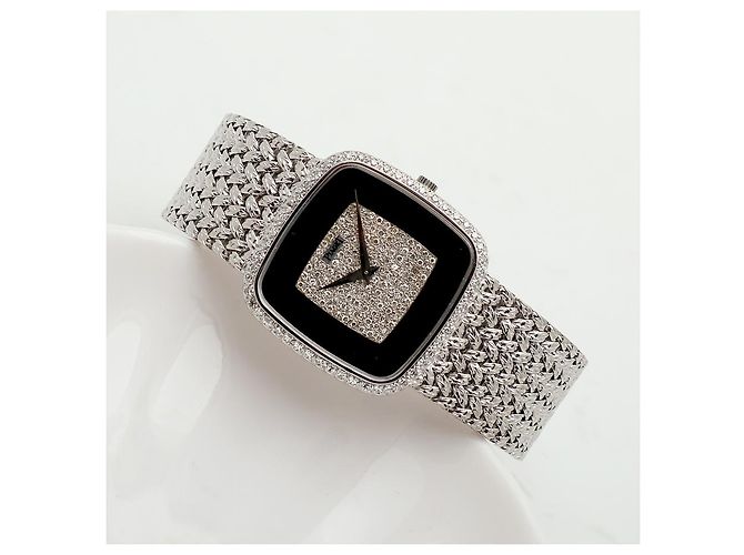Piaget Tradition Hawk Eye White Gold Medium Men's Watch Onyx Pave Setting Vintage Manual Black - view 21