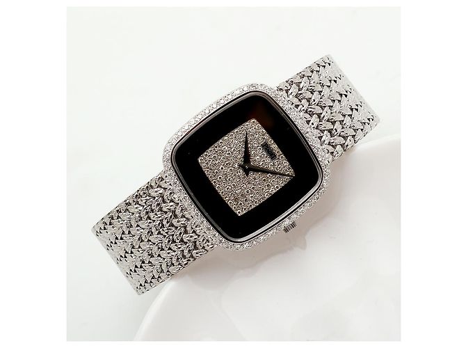 Piaget Tradition Hawk Eye White Gold Medium Men's Watch Onyx Pave Setting Vintage Manual Black - view 22