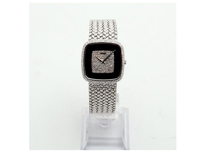 Piaget Tradition Hawk Eye White Gold Medium Men's Watch Onyx Pave Setting Vintage Manual Black - view 3