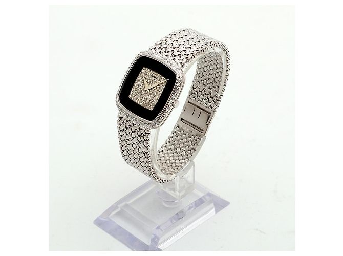 Piaget Tradition Hawk Eye White Gold Medium Men's Watch Onyx Pave Setting Vintage Manual Black - view 4