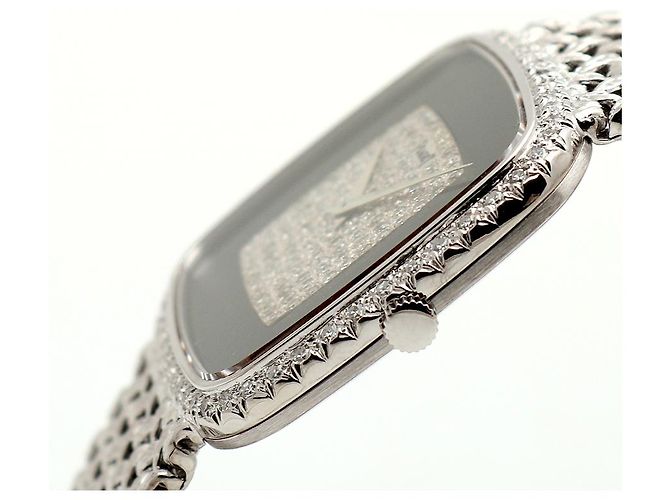 Piaget Tradition Hawk Eye White Gold Medium Men's Watch Onyx Pave Setting Vintage Manual Black - view 9