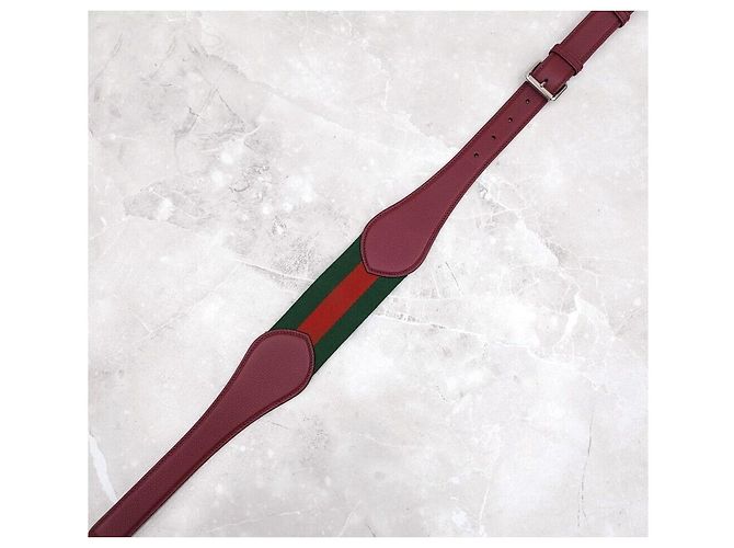 Gucci Nuova Borsa a Spalla Grande in Pelle Rosso Ancora - vista 4