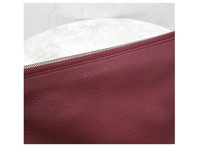 Gucci Nuova Borsa a Spalla Grande in Pelle Rosso Ancora - vista 5