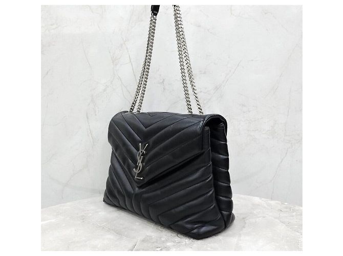 Saint Laurent Borsa a tracolla in pelle trapuntata Lulu Medium - vista 2