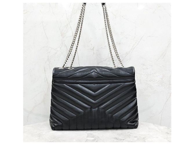 Saint Laurent Borsa a tracolla in pelle trapuntata Lulu Medium - vista 3