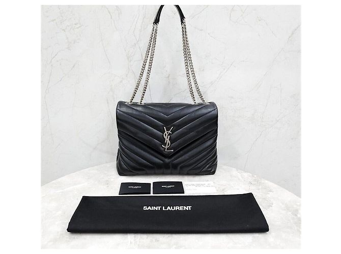 Saint Laurent Borsa a tracolla in pelle trapuntata Lulu Medium - vista 8