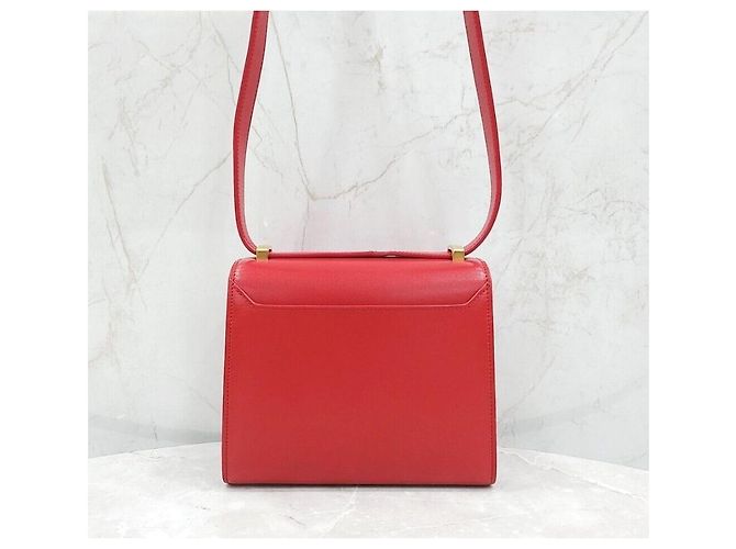 Thom Browne Nuova Borsa Crossbody in Pelle Rossa Piccola a Due Vie Rosso - vista 3