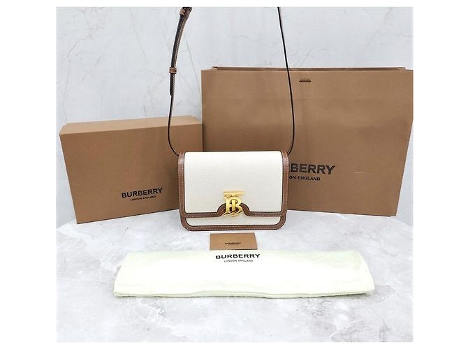 Burberry Borsa a tracolla TV TB Canvas Argento - vista 8