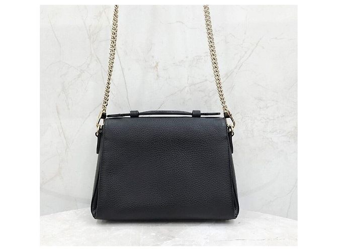 Gucci Interlocking Top Handle Leder Schultertasche mit Kette Schwarz - Ansicht 3