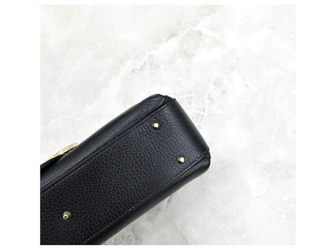 Gucci Interlocking Top Handle Leder Schultertasche mit Kette Schwarz - Ansicht 6