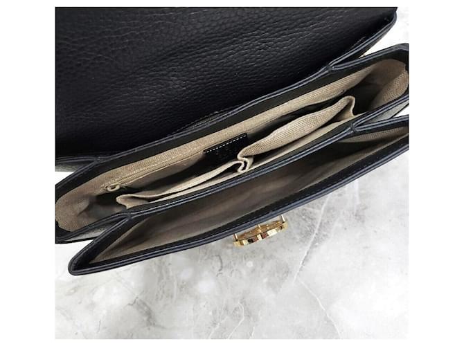Gucci Interlocking Top Handle Leder Schultertasche mit Kette Schwarz - Ansicht 7