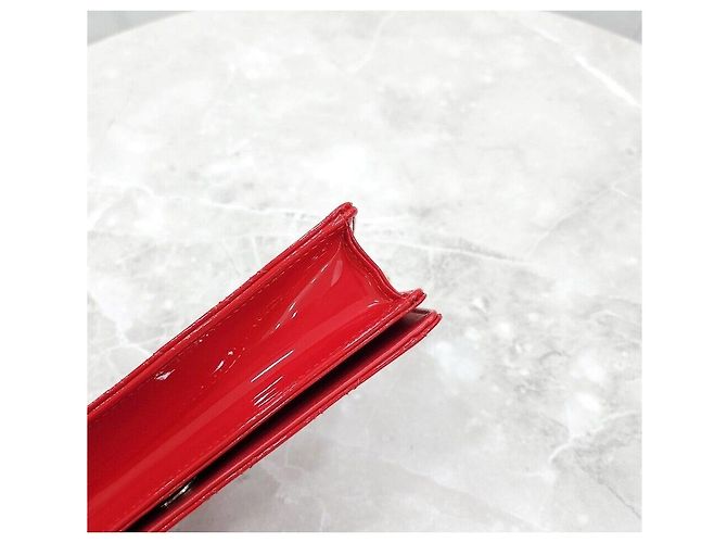 Dior Nuova borsa a tracolla con catena e pochette in vernice rossa - vista 7