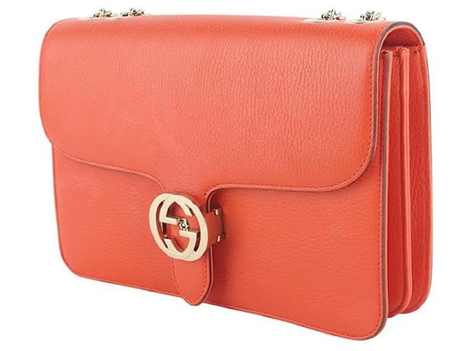 Gucci Borsa a Spalla con Catena Interlocking GG Medium (Receipt) Arancione - vista 2