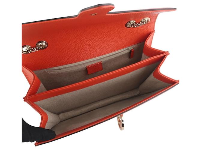 Gucci Borsa a Spalla con Catena Interlocking GG Medium (Receipt) Arancione - vista 7