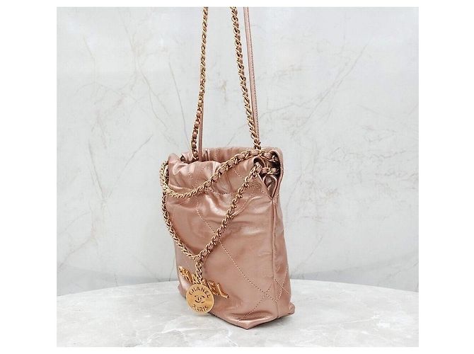 Chanel Nuova Mini Borsa a Catena Rosa Oro Chip Interno Multicolore - vista 2