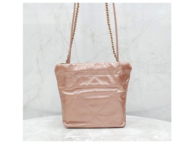 Chanel Nuova Mini Borsa a Catena Rosa Oro Chip Interno Multicolore - vista 3