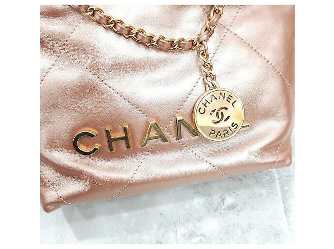 Chanel Nuova Mini Borsa a Catena Rosa Oro Chip Interno Multicolore - vista 5