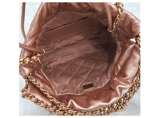 Chanel Nuova Mini Borsa a Catena Rosa Oro Chip Interno Multicolore - vista 7