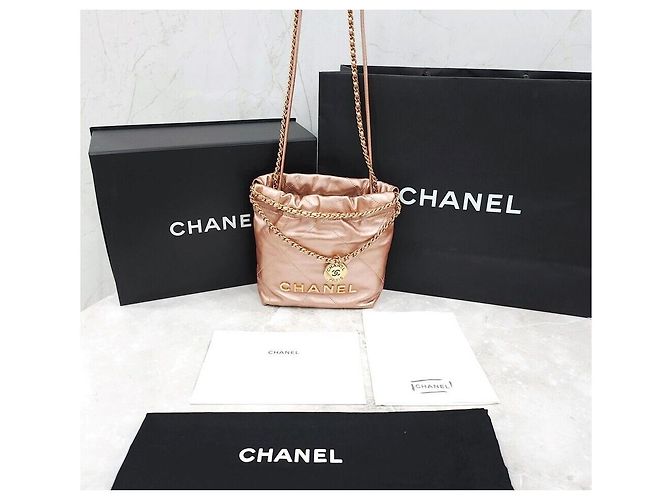 Chanel Nuova Mini Borsa a Catena Rosa Oro Chip Interno Multicolore - vista 8