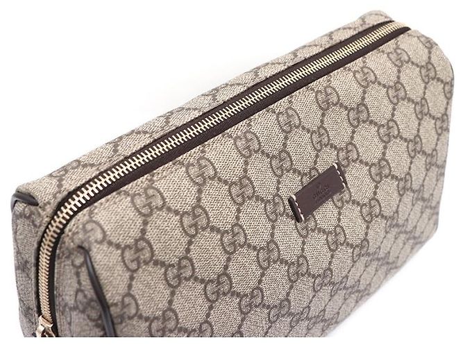 Gucci Pochette in tela GG Supreme Marrone - vista 13